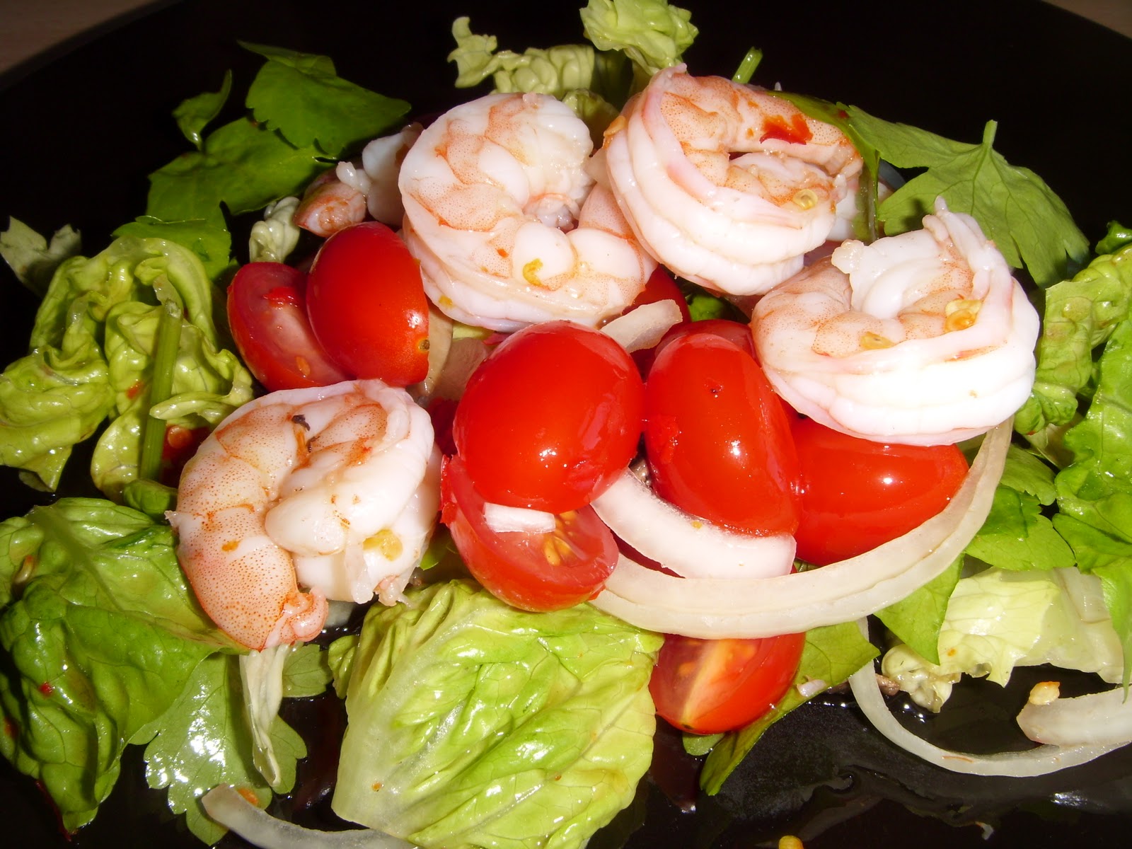 Fah's dishes King prawn spicy salad