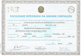 DIPLOMA DO CURSO SUPERIOR EM JORNALISMO