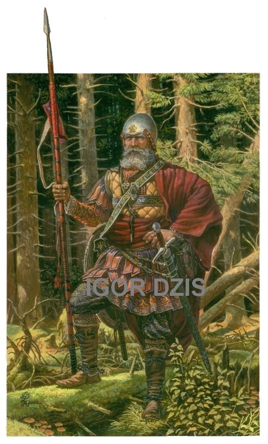 IGOR DZIS BATTLE PAINTING: Novgorod warriors end of XIV cent.