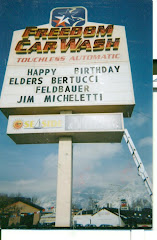 AT CORNER, MAN ANNOUNCED BIRTHDAYS ON THE MARQUEE