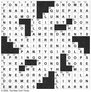 The New York Times Crossword in Gothic: 11 21 08 Surprise
