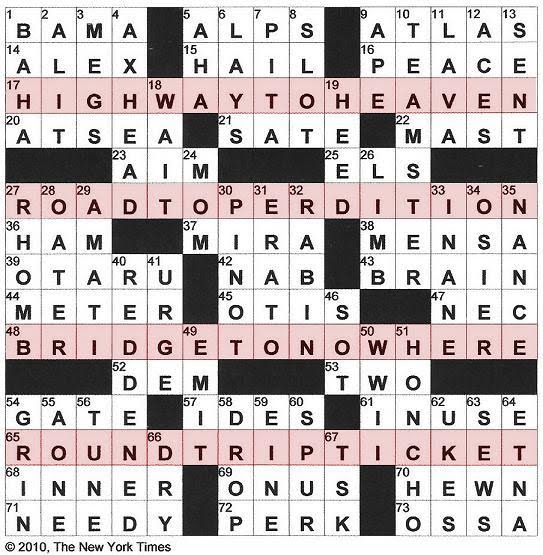 The New York Times Crossword in Gothic: 06 14 10 Round Trip