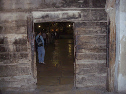 Entrance to the main basilica of the "Church of Nativity" in Bethlehem.
