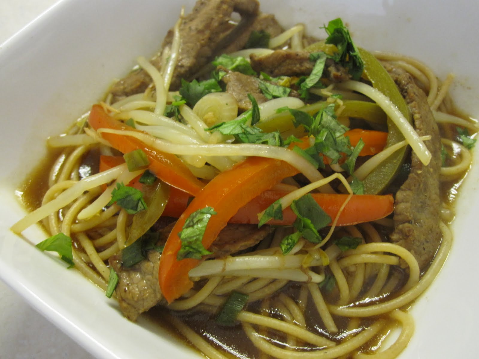 Yummy YooHoo! Pepper Steak Noodle Soup
