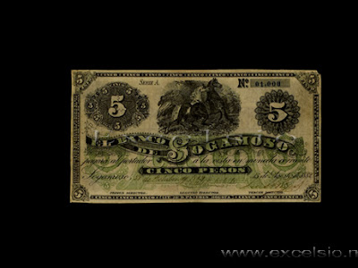 Billete de 5 pesos del Banco de Sogamoso