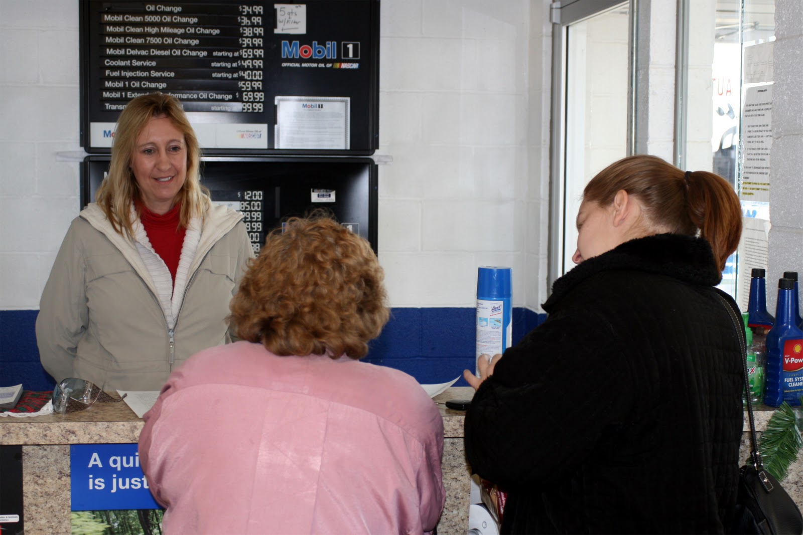 At Mobil One Express Auto in Forsyth Missouri, the customer