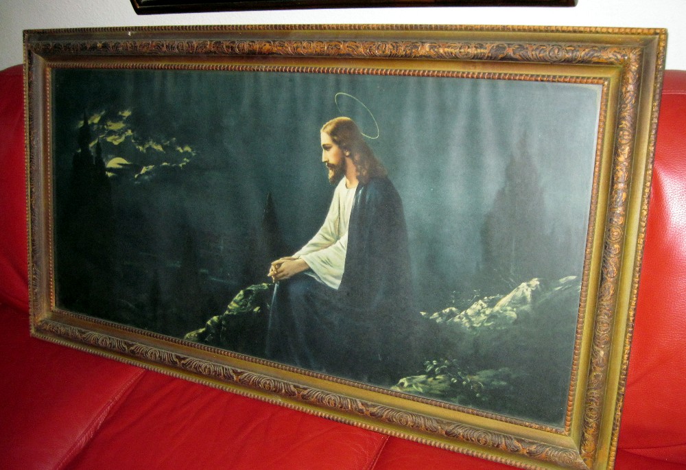 maxwellvintage Beautiful and Inspiring Antique Large Framed Jesus Print