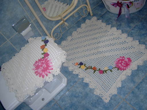 Jogo de banheiro em flores