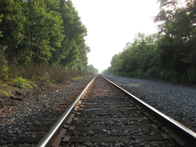 neverending train tracks, train tracks, horizon vanishing point neverending train tracks, train tracks, horizon vanishing point