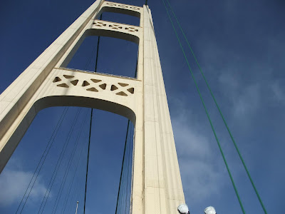 mackinaw bridge, tower, suspension bridge, cable