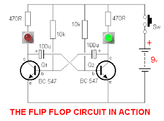 A Transistor RS Flip Flop | electro,circuit, schema & Datasheet