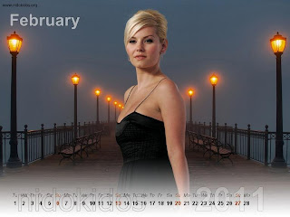 New Year 2011 Calendar, Elisha Cuthbert Desktop Wallpapers