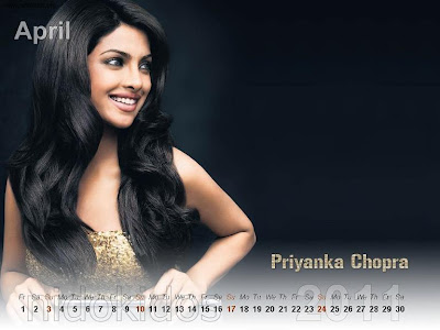 New Year 2011 Calendar, Priyanka Chopra Desktop Wallpapers