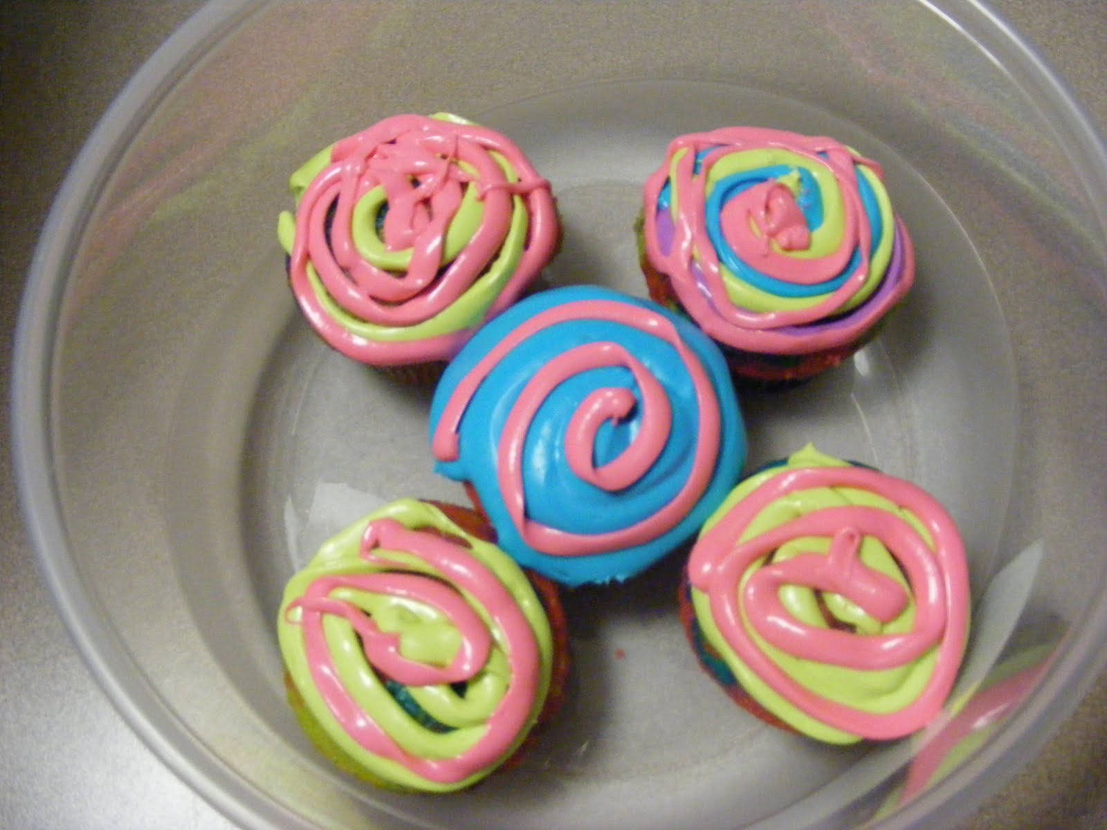 The Robles Family: Neon cupcakes.