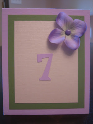 Purple Hydrangea Wedding Table Numbers