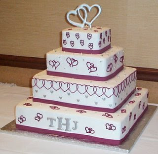 heart square wedding cakes