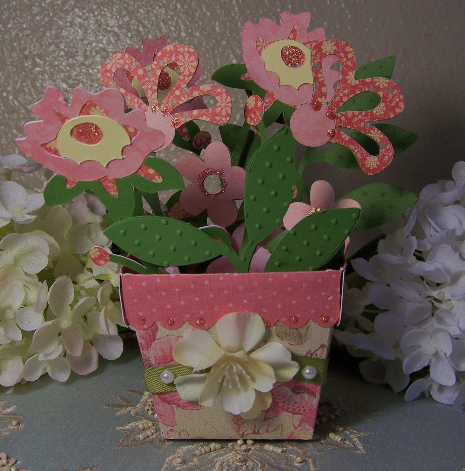 Paper Blossoms Flower Pot Arrangement