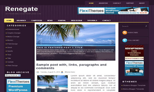 Renegate Blogger Template