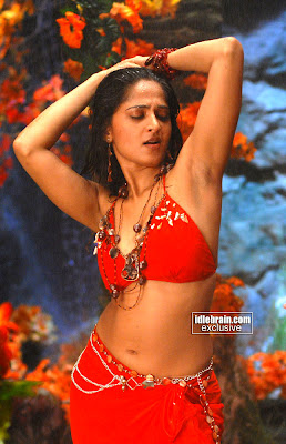 Anushka Red Hot Photos, Anushka Shetty in Red Bikini from a Telugu Song