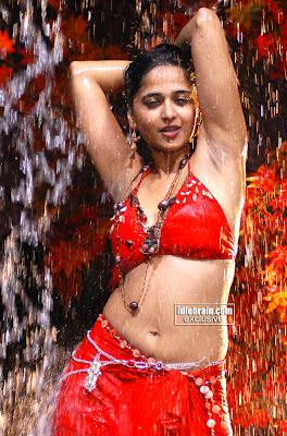 Anushka Red Hot Photos, Anushka Shetty in Red Bikini from a Telugu Song