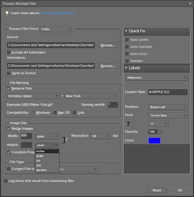 Batch Processing in Adobe Elements (Editor) Resizing, Auto
