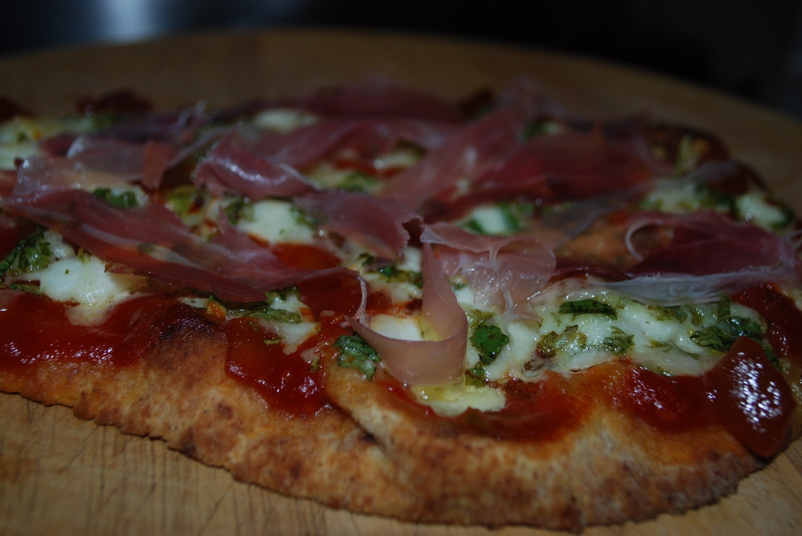 this little piglet Mango Chutney, Prosciutto and Paneer Pizza