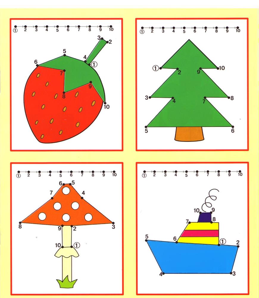 Dotted numbers to trace 1-10