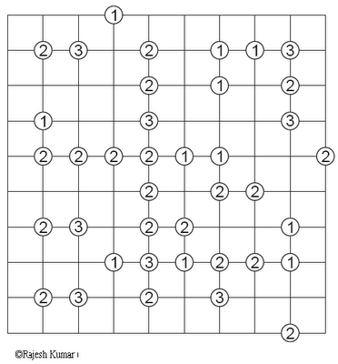 Logic Printable Puzzle: Slalom