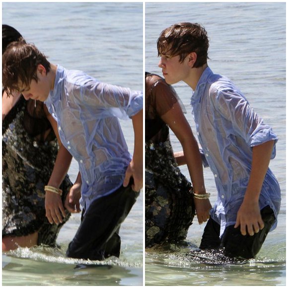 Wet and Sexy Justin Bieber.