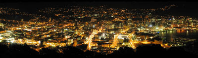 Wellington panorama at night