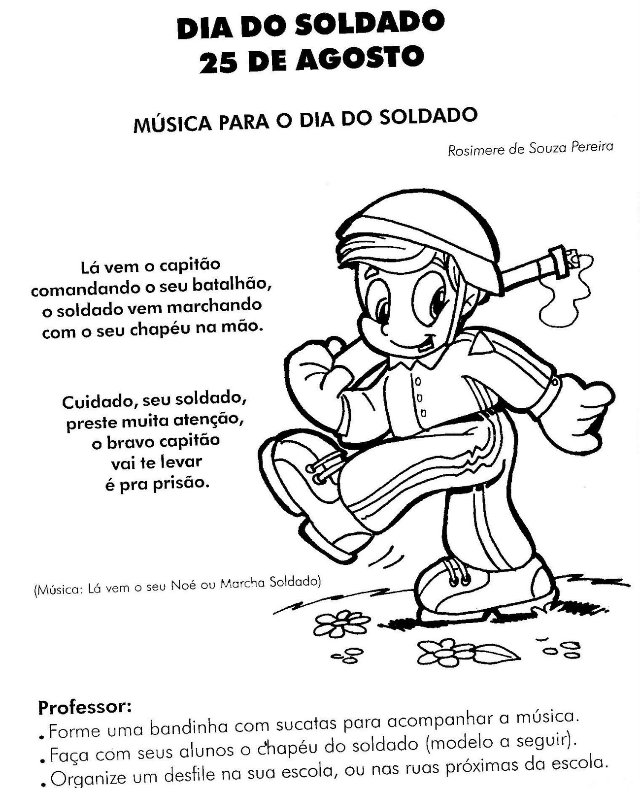 Lindas Atividades para o Dia do Soldado - Atividades para Colorir