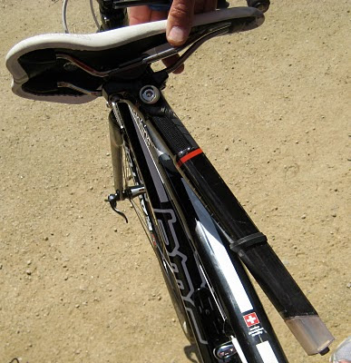 Notice the elastomer at the bottom of the seatpost