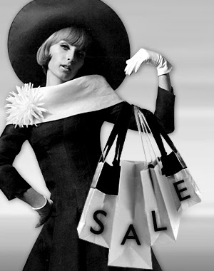 Fashionable woman with shopping bags, Sale