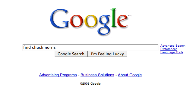 Iellie I M Feeling Lucky Google Find Chuck Norris