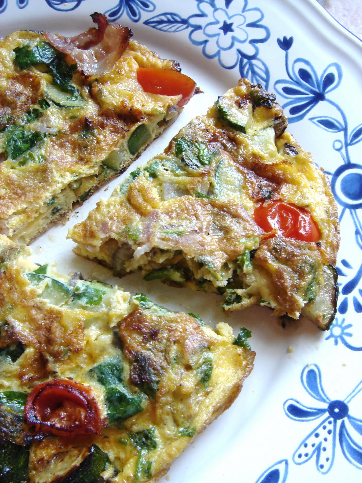 East meets West Zucchini and Bacon Frittata