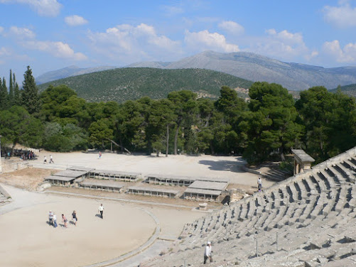The sanctuary of Asclepios to whom LaMama E.T.C. had just made a play to pay tribute
