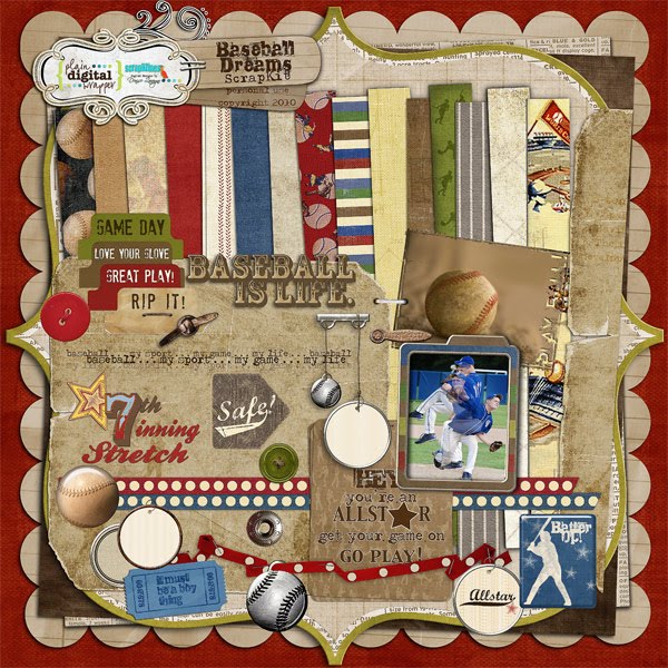 Digital Creations by CJHouse New Baseball Kit at Plain Digital Wrapper!