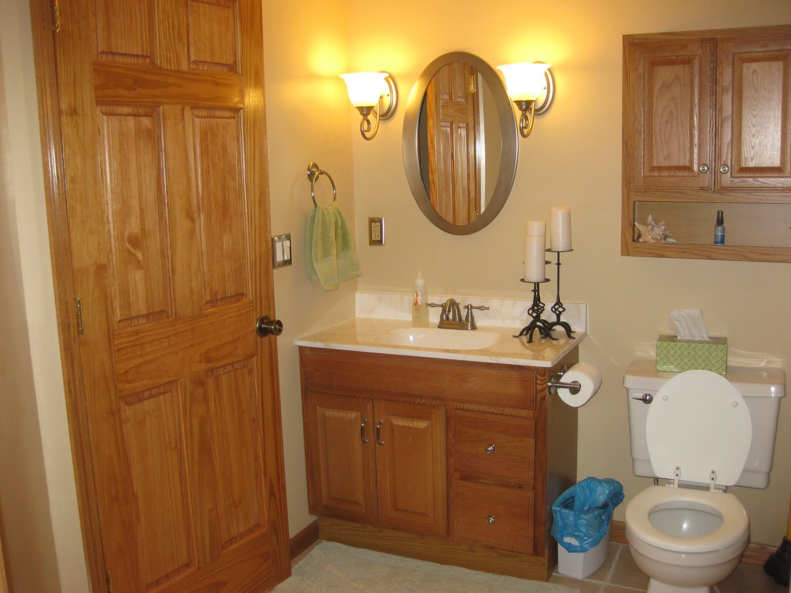 * Remodelaholic * New Blue Bathroom Paint Job Guest Remodel