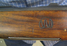 The hand-carved initials of Fred’s father grace the stock of this most priceless ’03 Mannlicher.