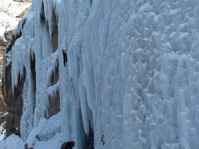 Hamaloon icefall near Darbandsar Tehran, Iran