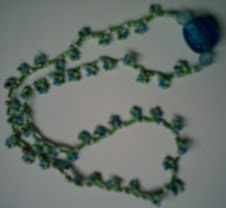 green and turquoise seed bead necklace