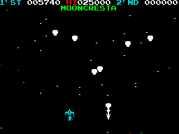 Blasting the alien hordes in Moon Cresta ZX Spectrum Games