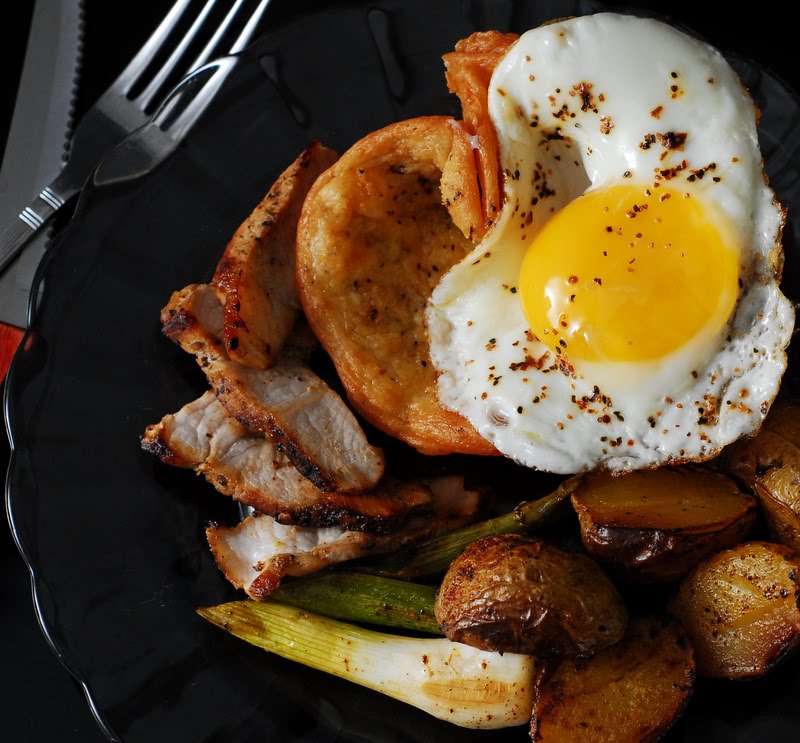 fried egg with parmesan frico cup johnandrita food