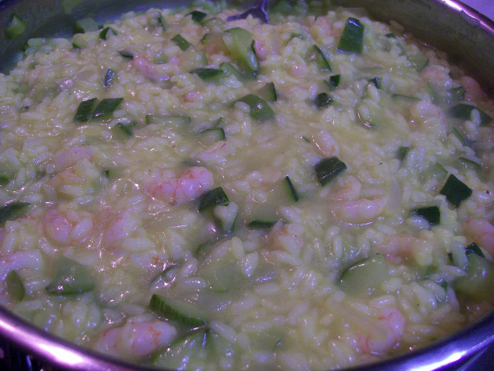La volpe sonnacchiosa: Risotto allo zafferano con zucchine e gamberetti