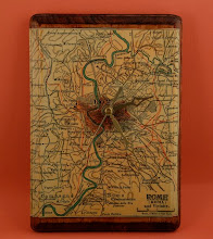 Vintage Map of Rome, Italy Clock