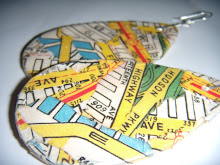 map of nyc wood/sterling earrings