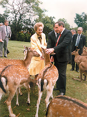 Elena Ceausescu cu caprioare