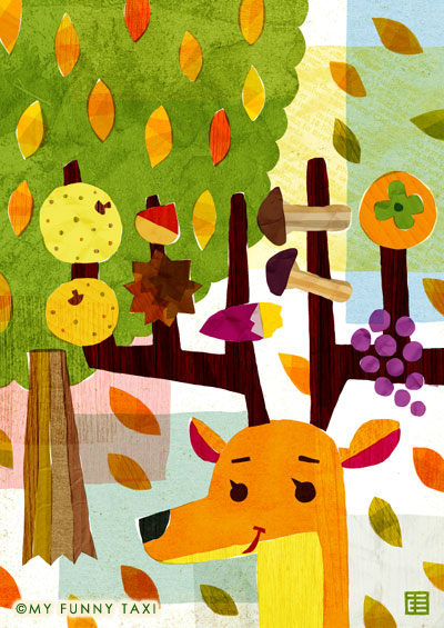 食欲の秋のイラスト Autumn Illustration みふねたかしのイラスト Mifune Takashi Illustration