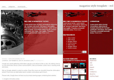 Red Magazine Style Blogger Template