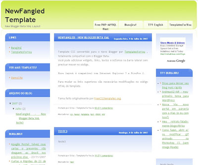 New Fangled Blogger Template